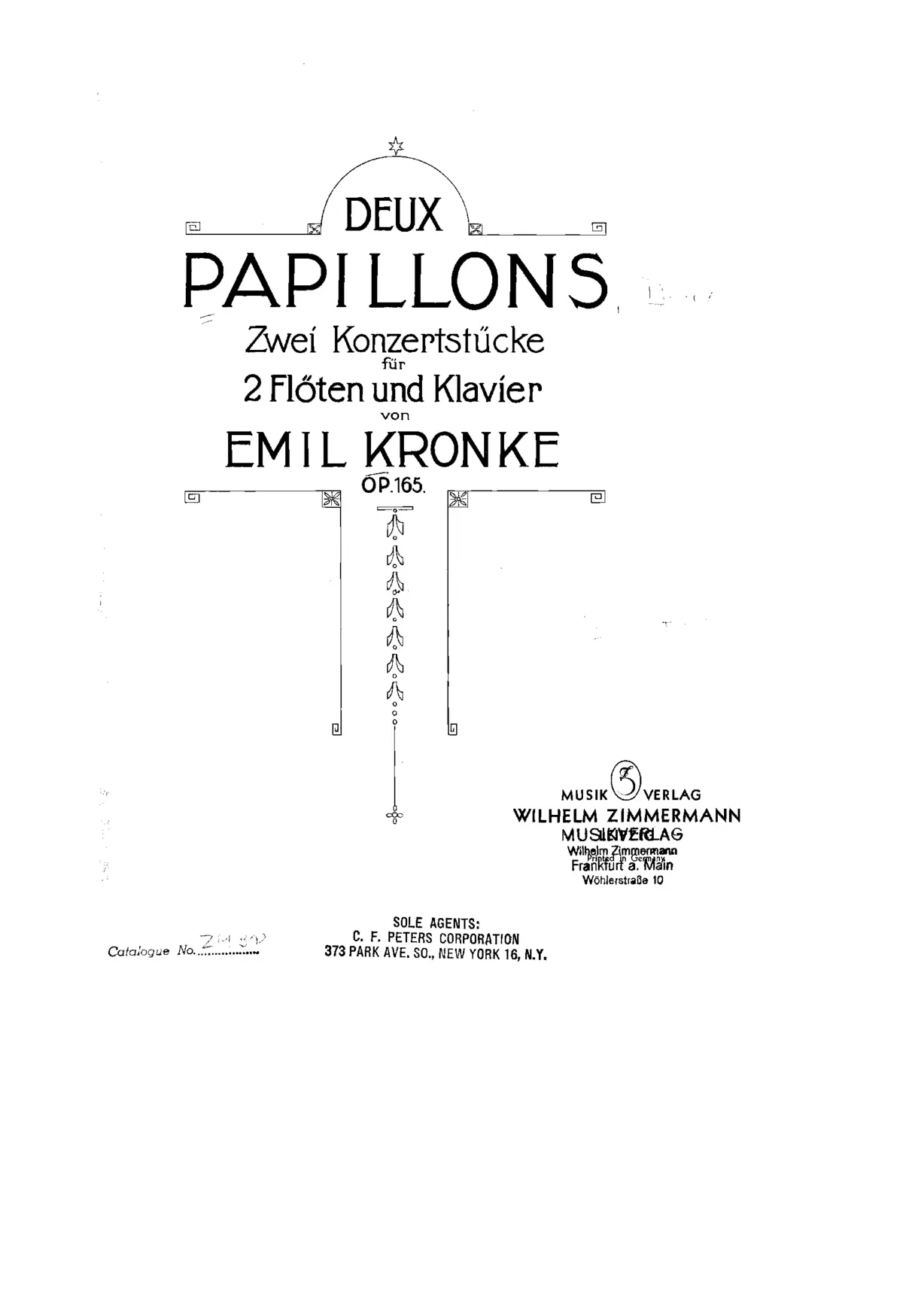 Deux Papillons. Zwei konzertstücke für 2 Flöten und Klavier - Page 1