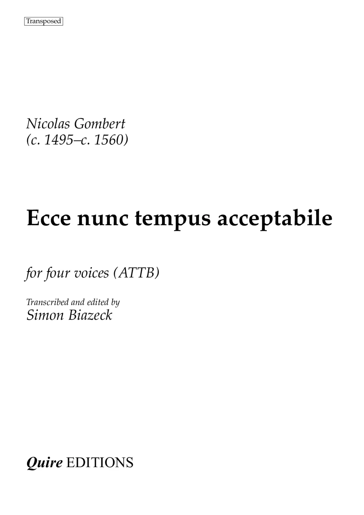 Ecce nunc tempus acceptabile - Page 1
