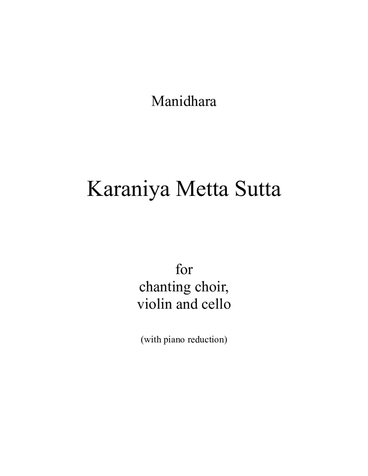 Karaniya Metta Sutta - Page 1