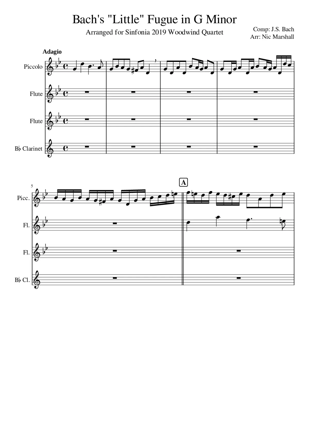 Fugue in G minor BWV 578 - Page 1
