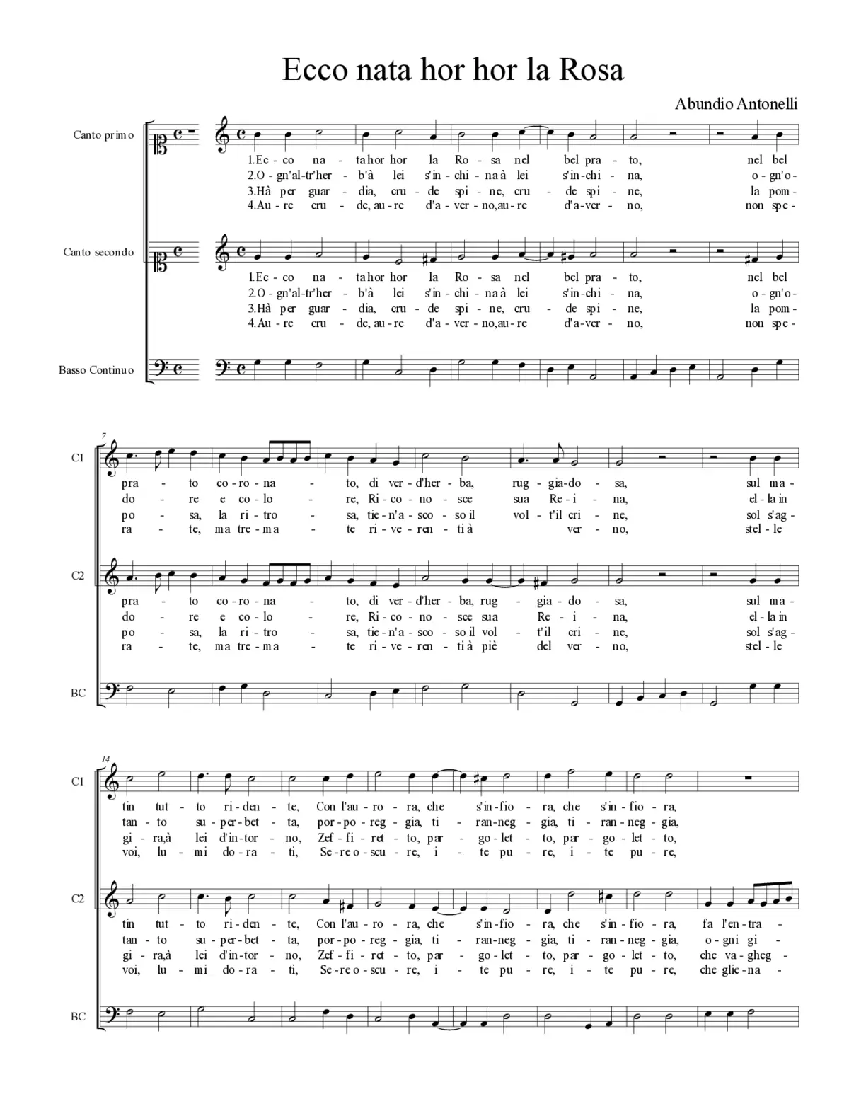 Ecco nata hor hor la Rosa - Page 1