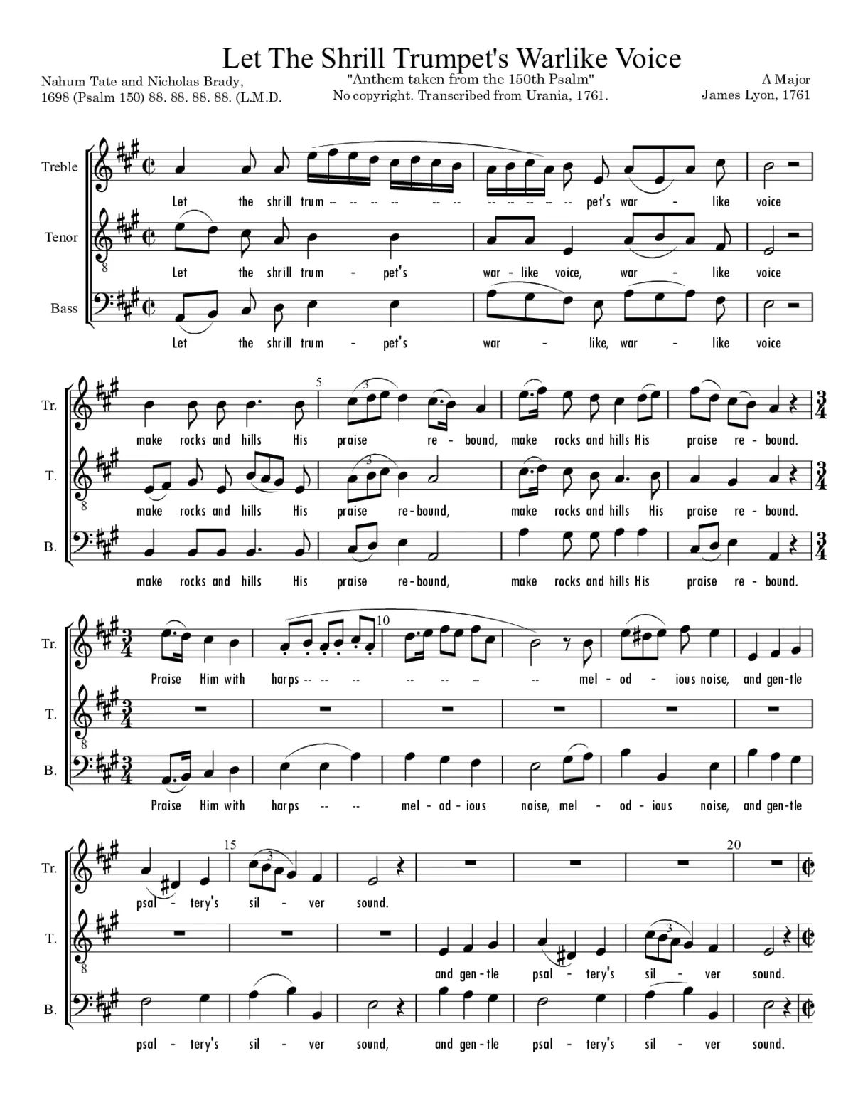 Let the shrill trumpet's warlike voice - Page 1