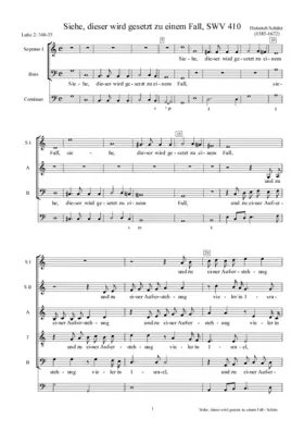 Siehe, dieser wird gesetzt zu einem Fall, SWV 410