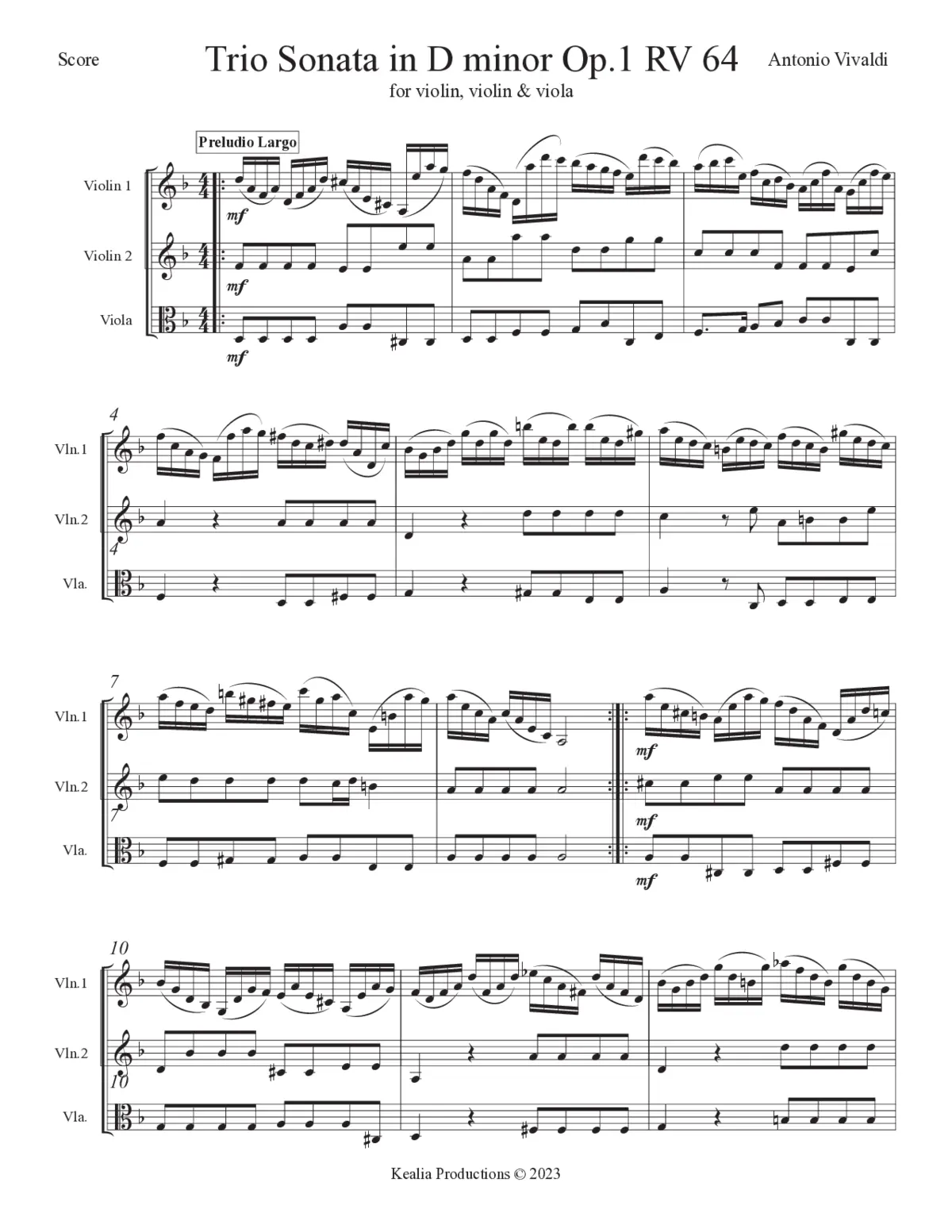 Trio Sonata in D minor - Page 1