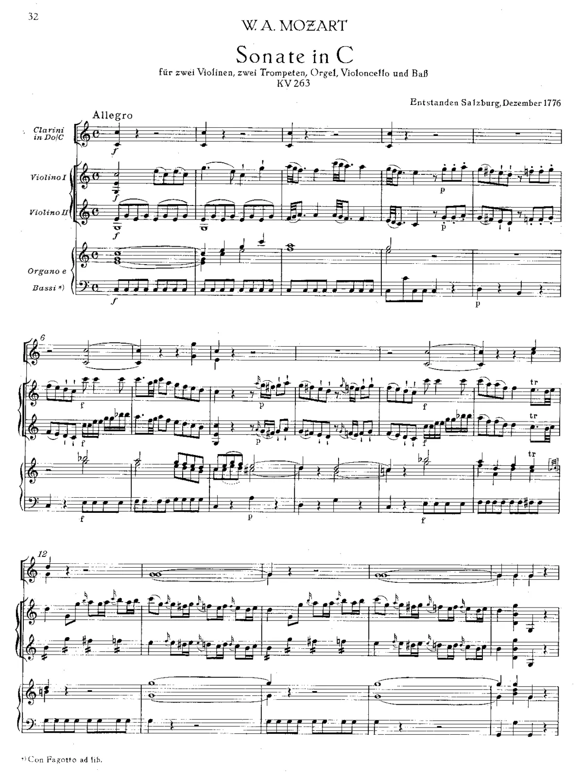 Church Sonata in C major - Page 1