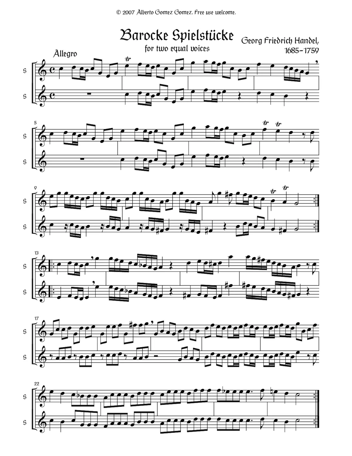 Allegro in C major - Page 1