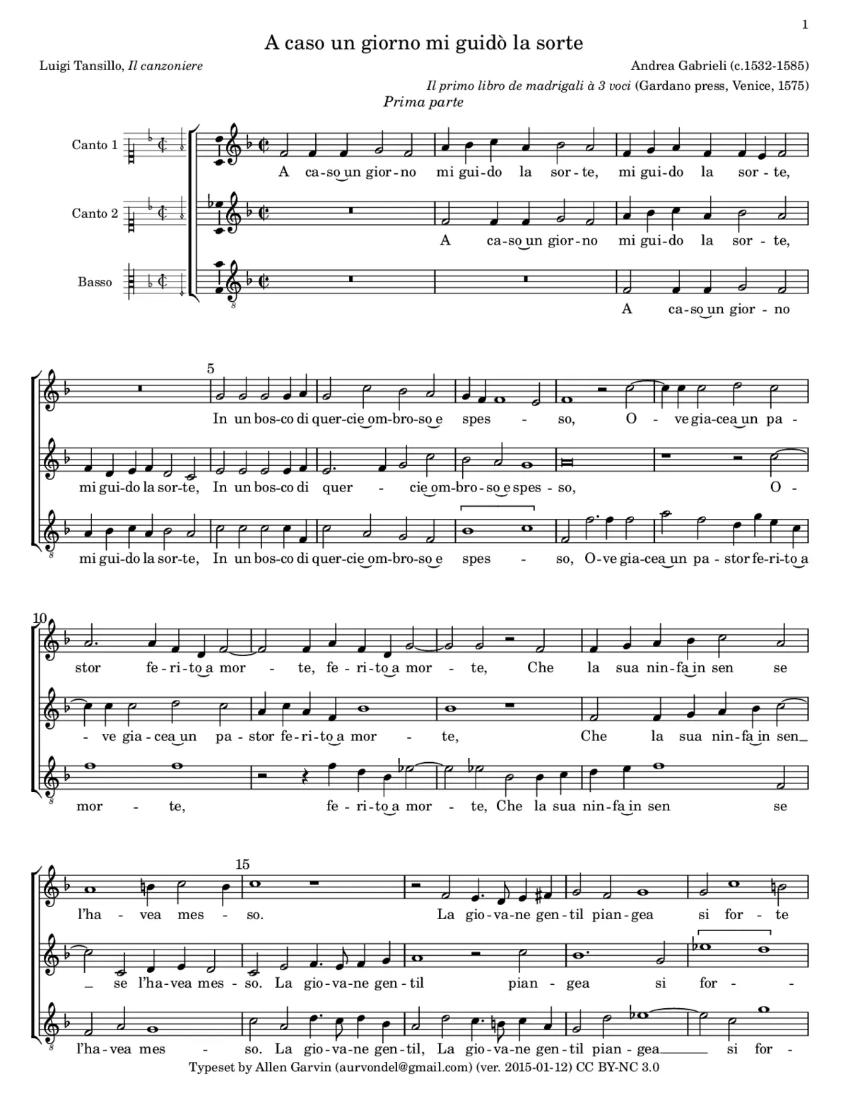 A caso un giorno mi guidò la sorte - Page 1