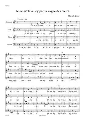 Je ne m'élève icy par la vague des cieux