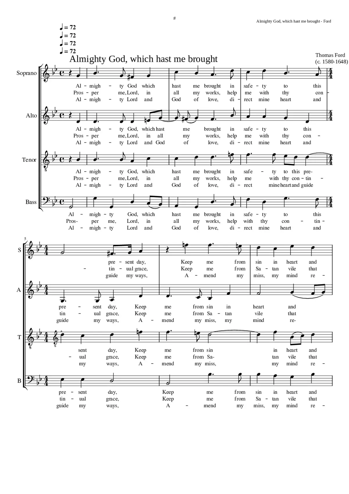 Almighty God who hast me brought - Page 1