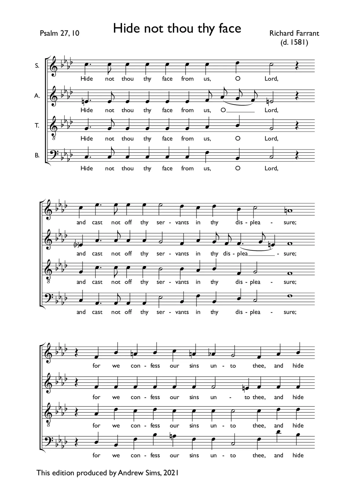 Hide not thou thy face - Page 1