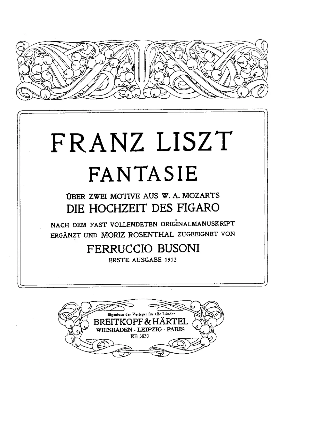 Fantasie über Themen aus Mozarts Figaro und Don Giovanni - Page 1