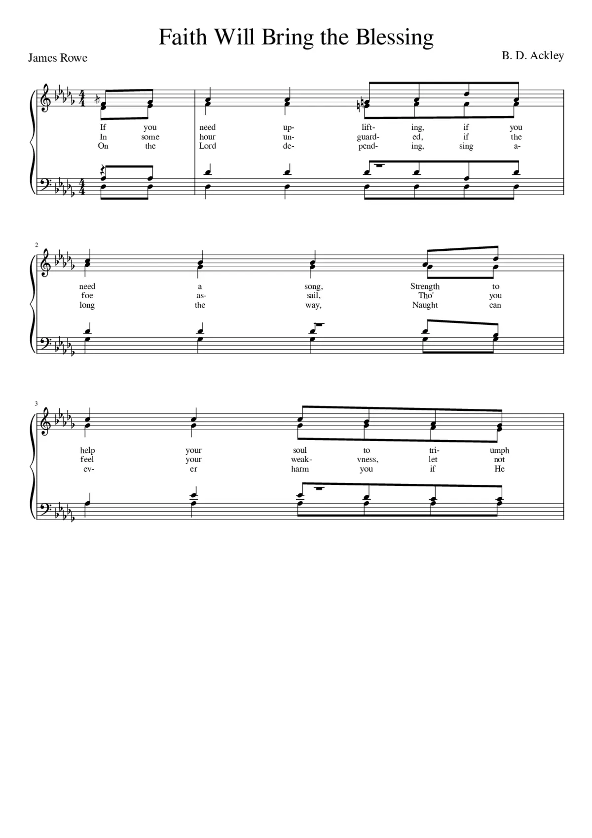 If you need uplifting if you need a song (Ackley) - Page 1