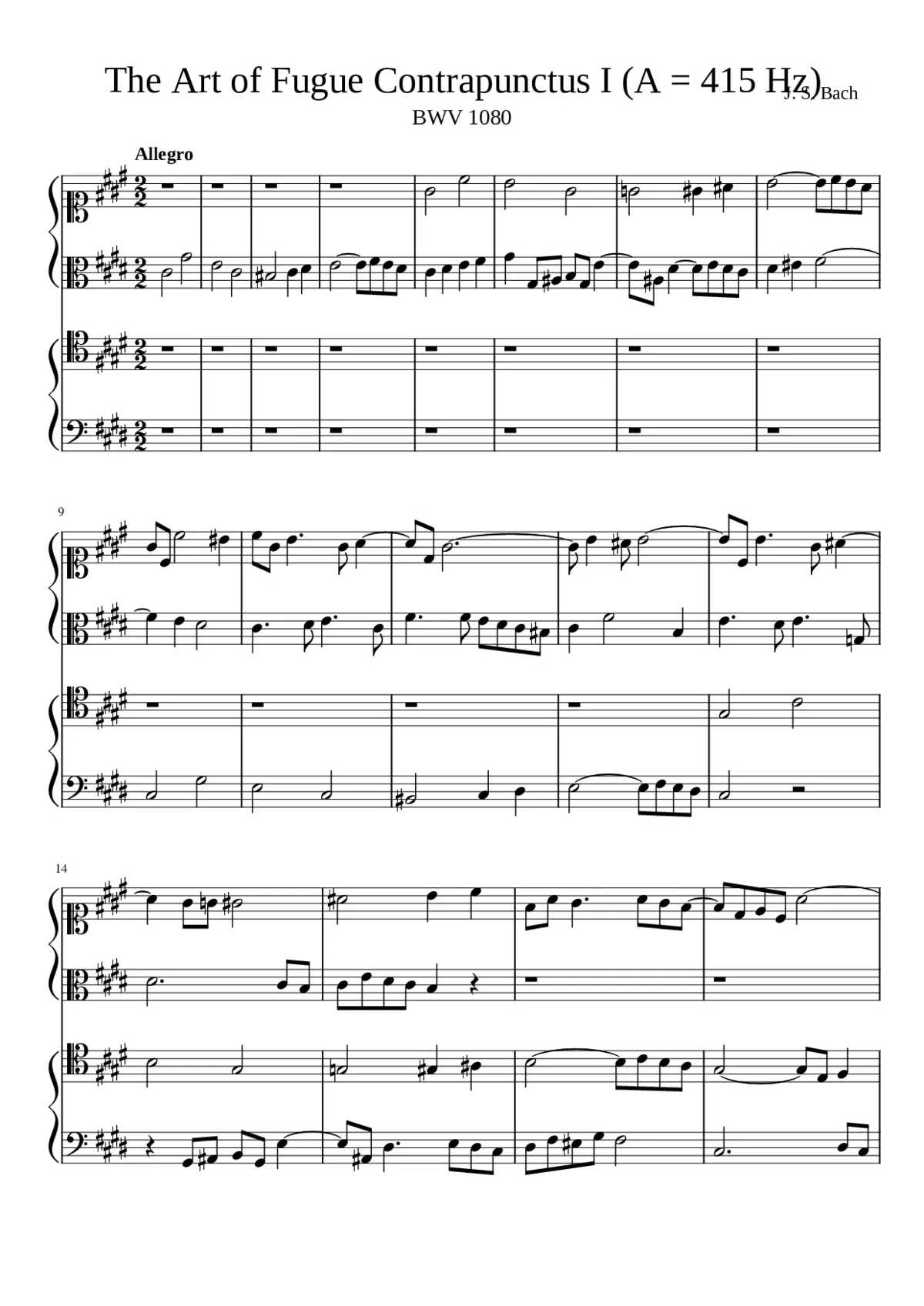 Die Kunst der Fuge BWV 1080 - Page 1