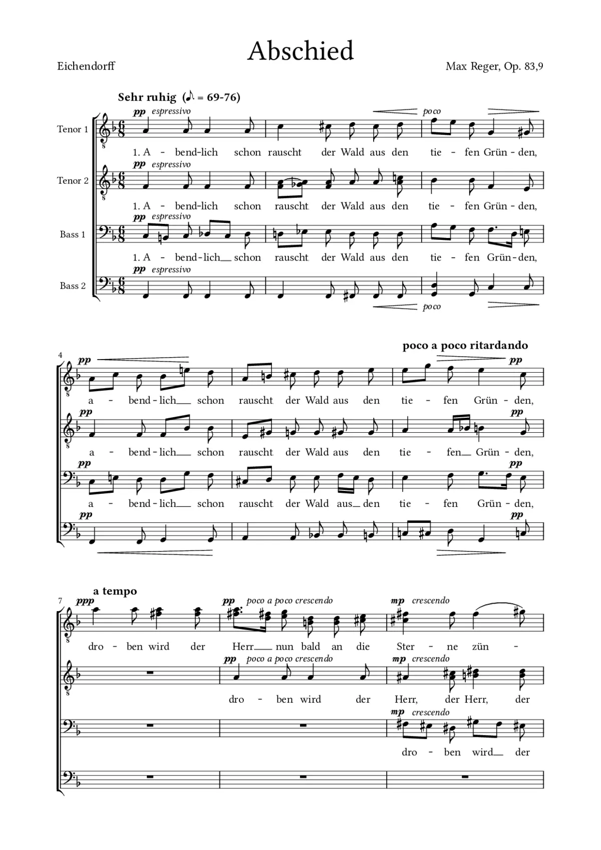 Abschied, Op. 83, No. 9 - Page 1
