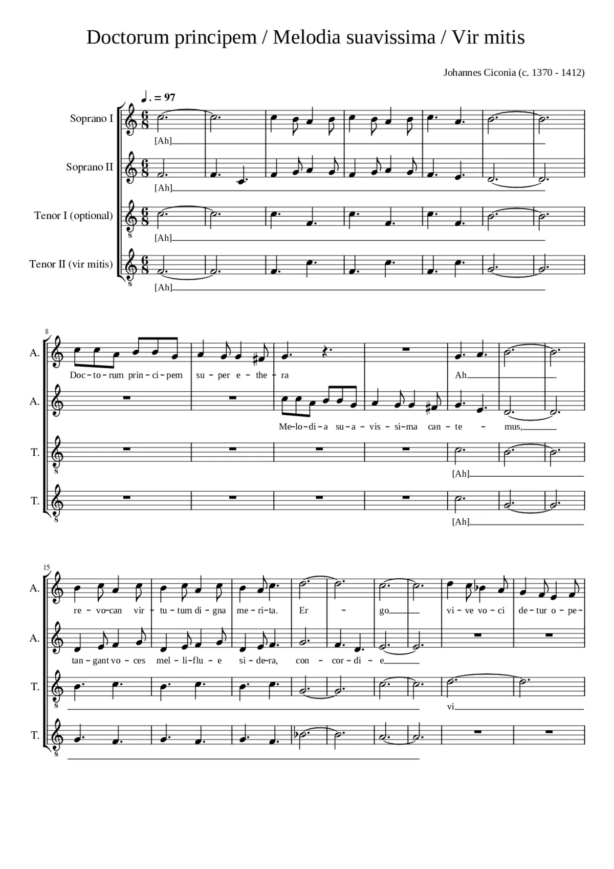 Doctorum principem - Melodia suavissima - Vir mitis - Page 1
