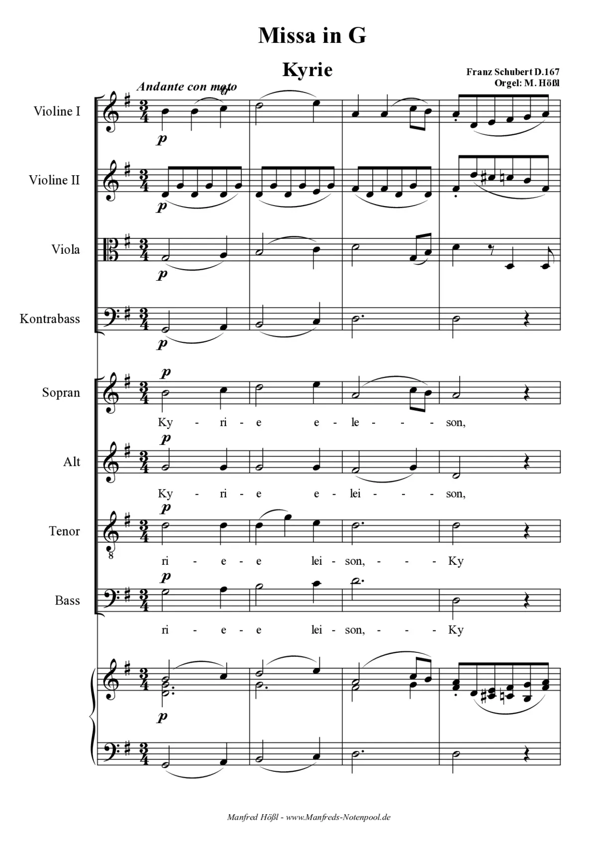 Mass No. 2 in G major, D167 - Page 1