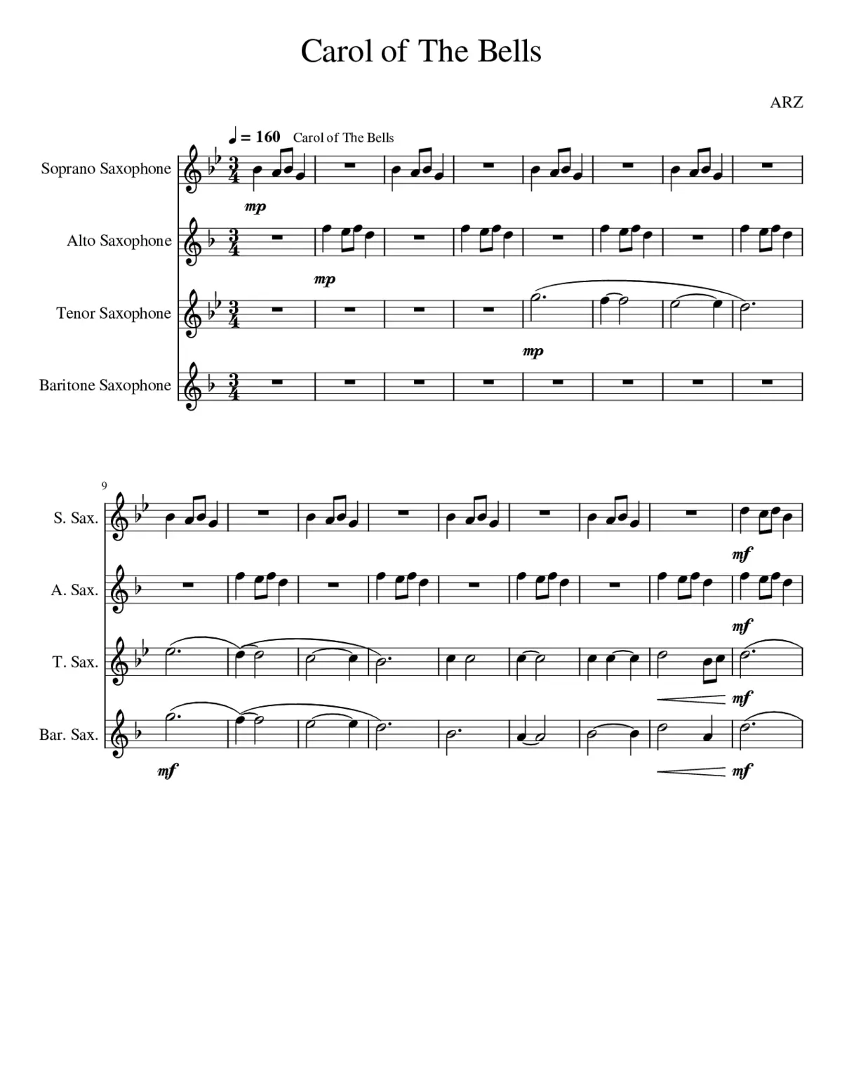 Carol of the Bells - Page 1