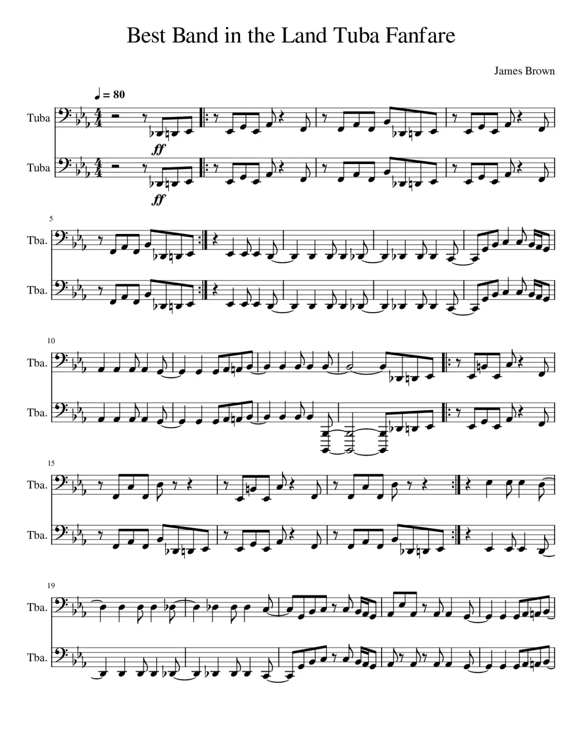 Best Band in the Land Tuba Fanfare - Page 1