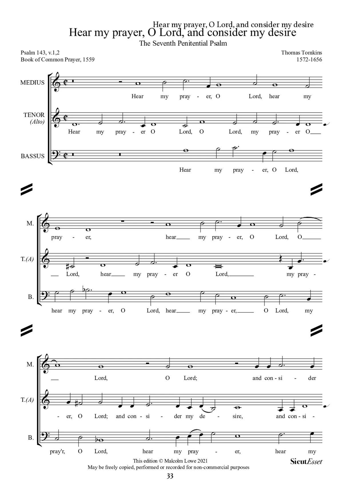 Hear my prayer, O Lord, and consider my desire - Page 1