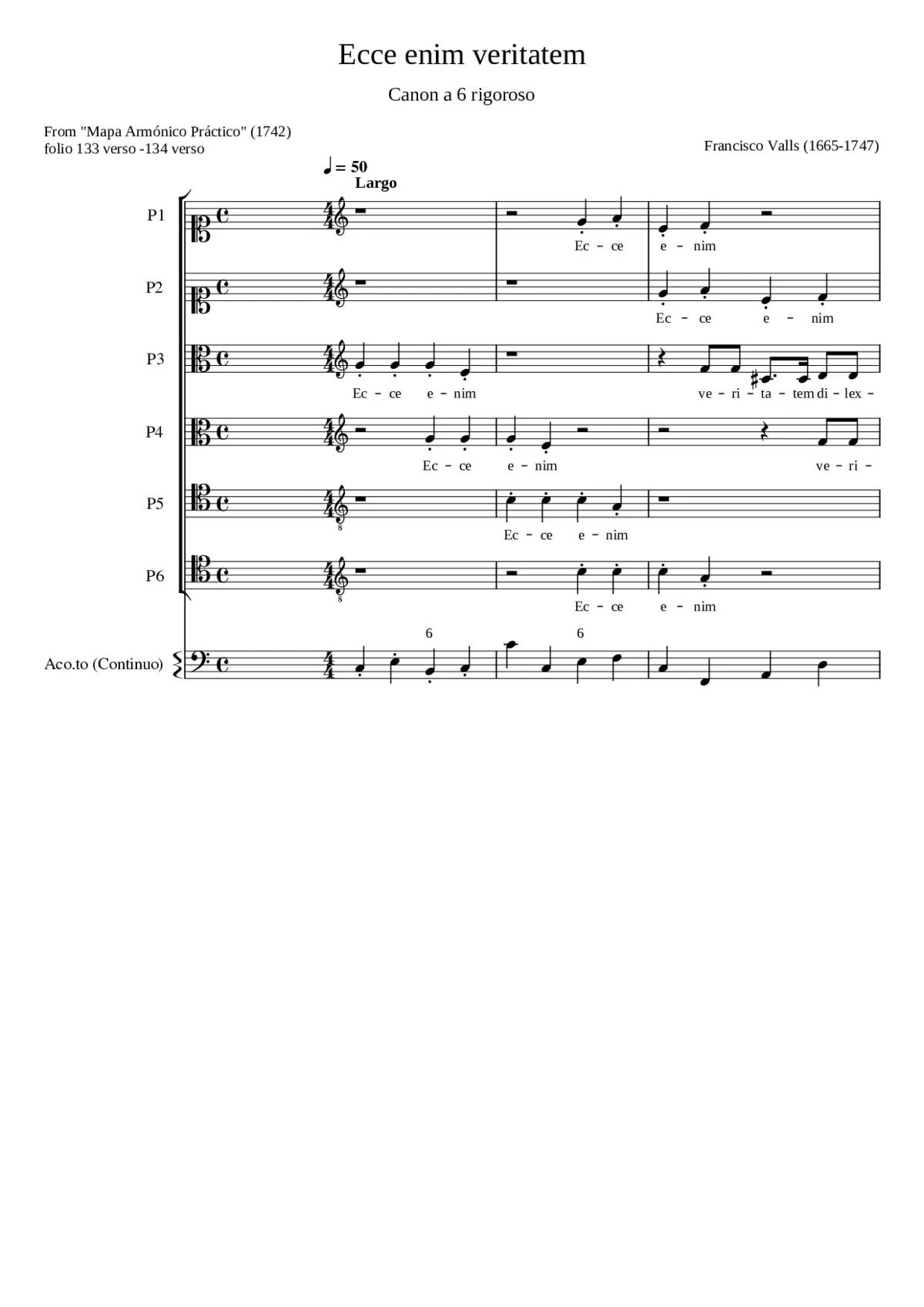 Ecce enim veritatem - Page 1