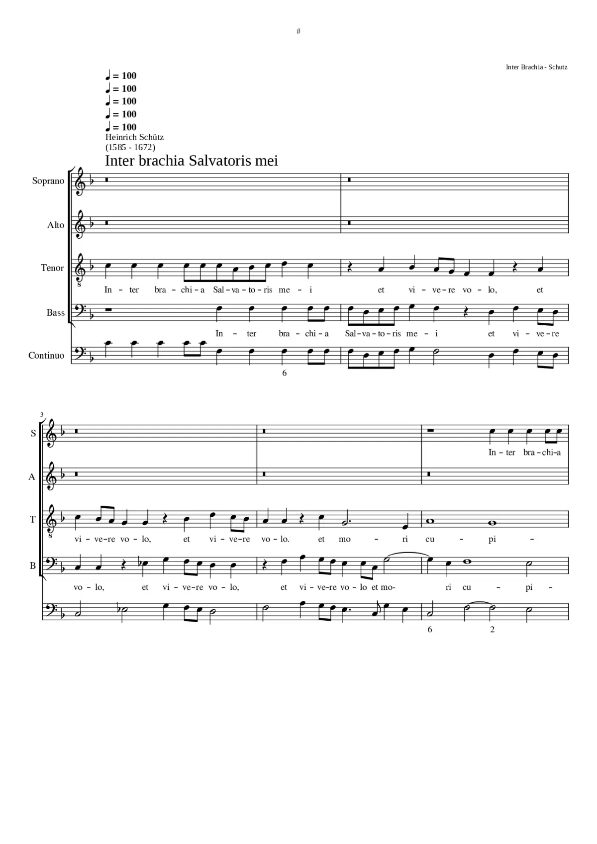 Inter brachia Salvatoris mei SWV 82 - Page 1