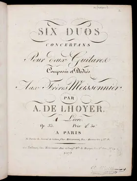 6 Duos concertants pour deux Guitares