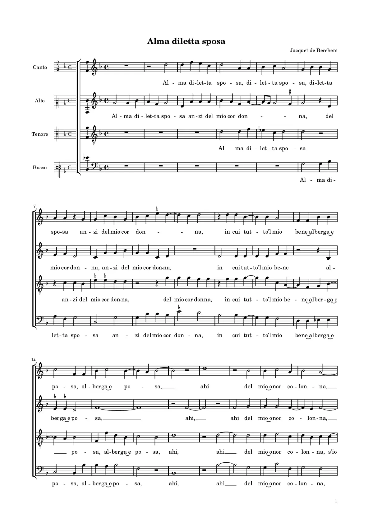 Alma diletta sposa - Page 1