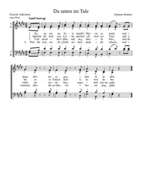 Da unten im Tale, Deutsche Volkslieder, WoO 35,5