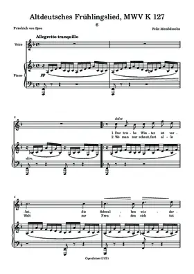 Altdeutsches Frühlingslied, MWV K 127