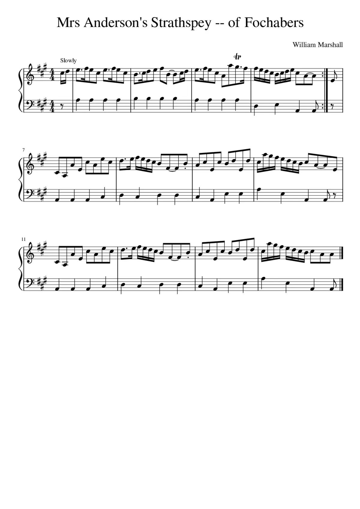 Mrs Anderson's Strathspey -- of Fochabers - Page 1