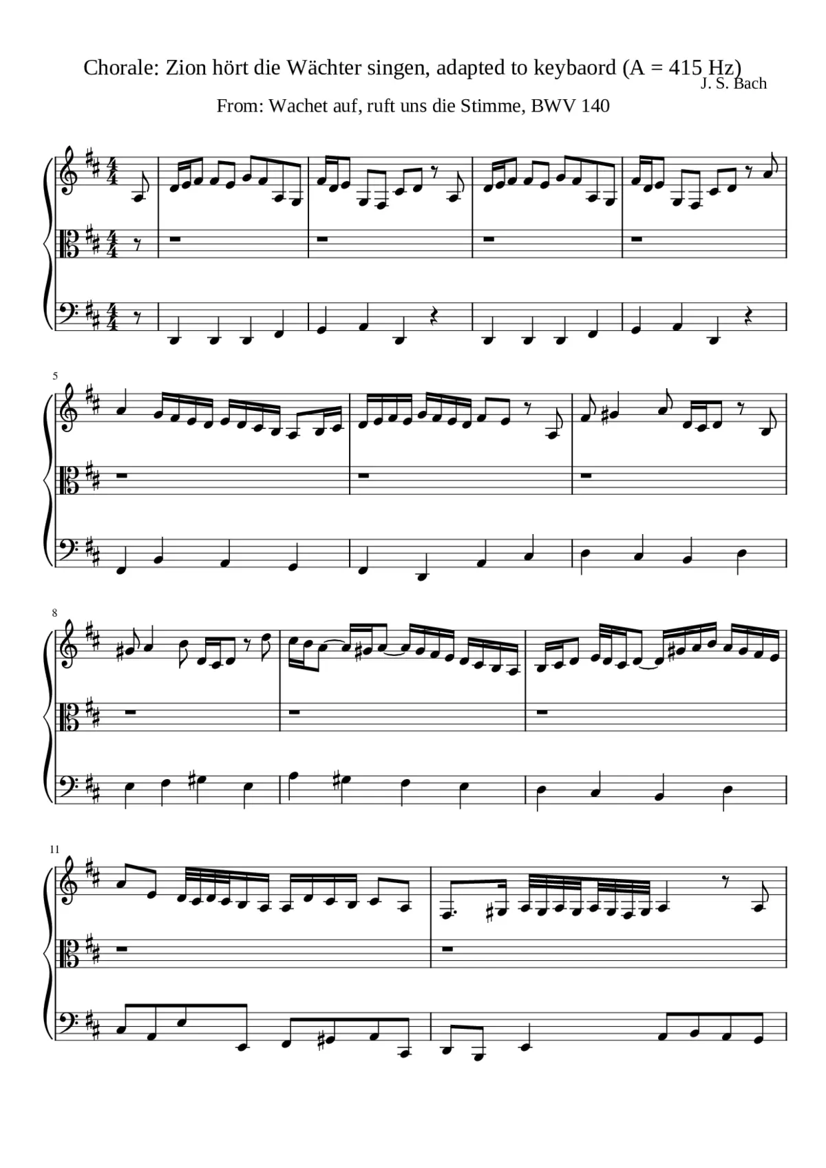 Wachet auf ruft uns die Stimme BWV 140 - Page 1