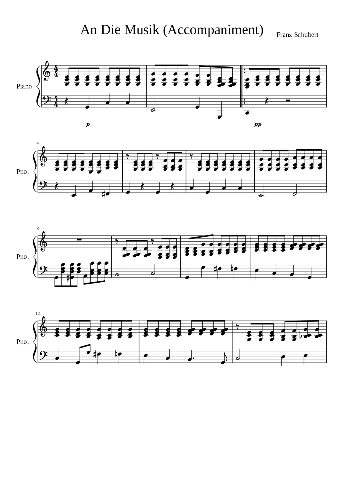 An Die Musik (Accompaniment) - Page 1