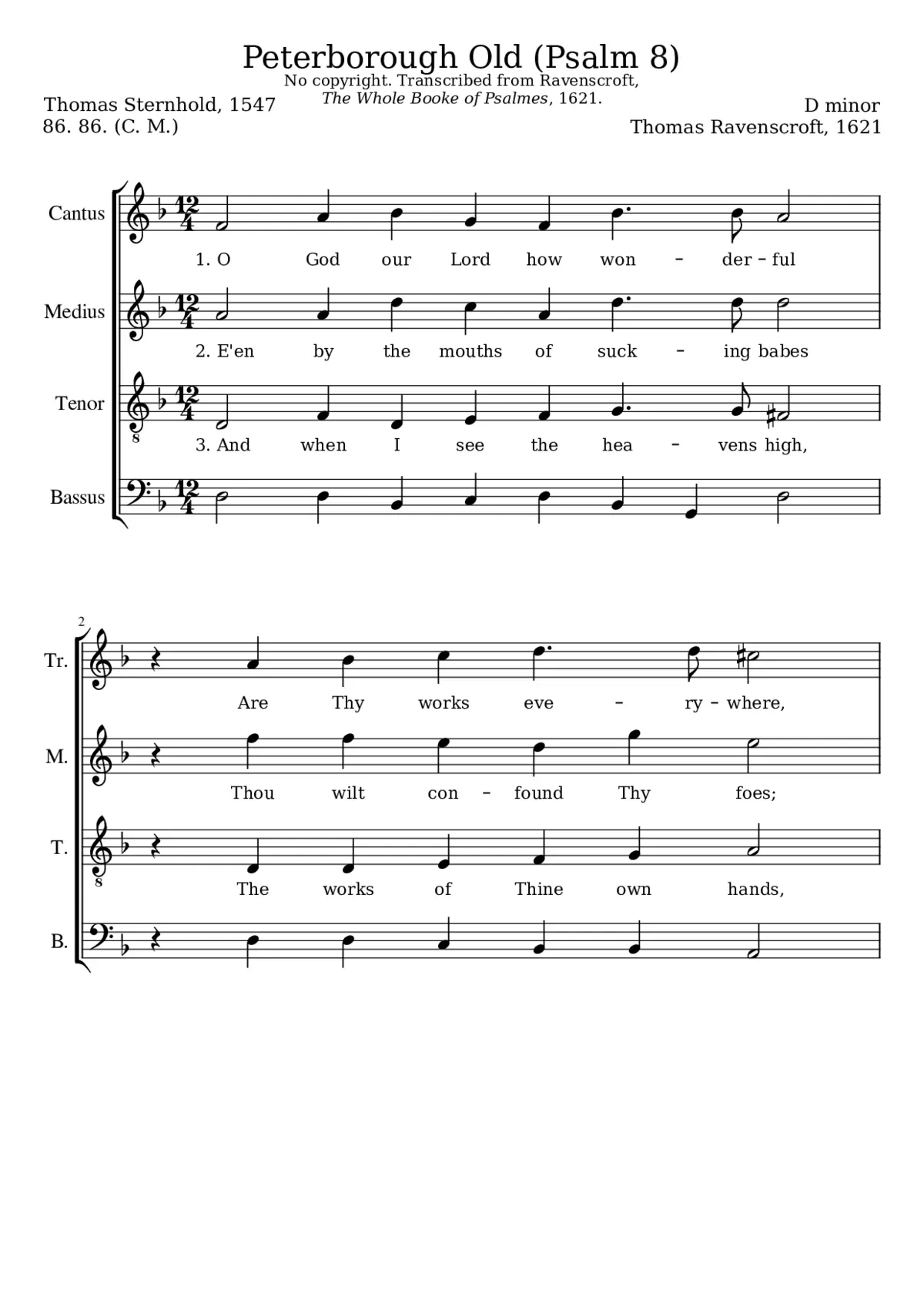 O God our Lord how wonderful - Page 1