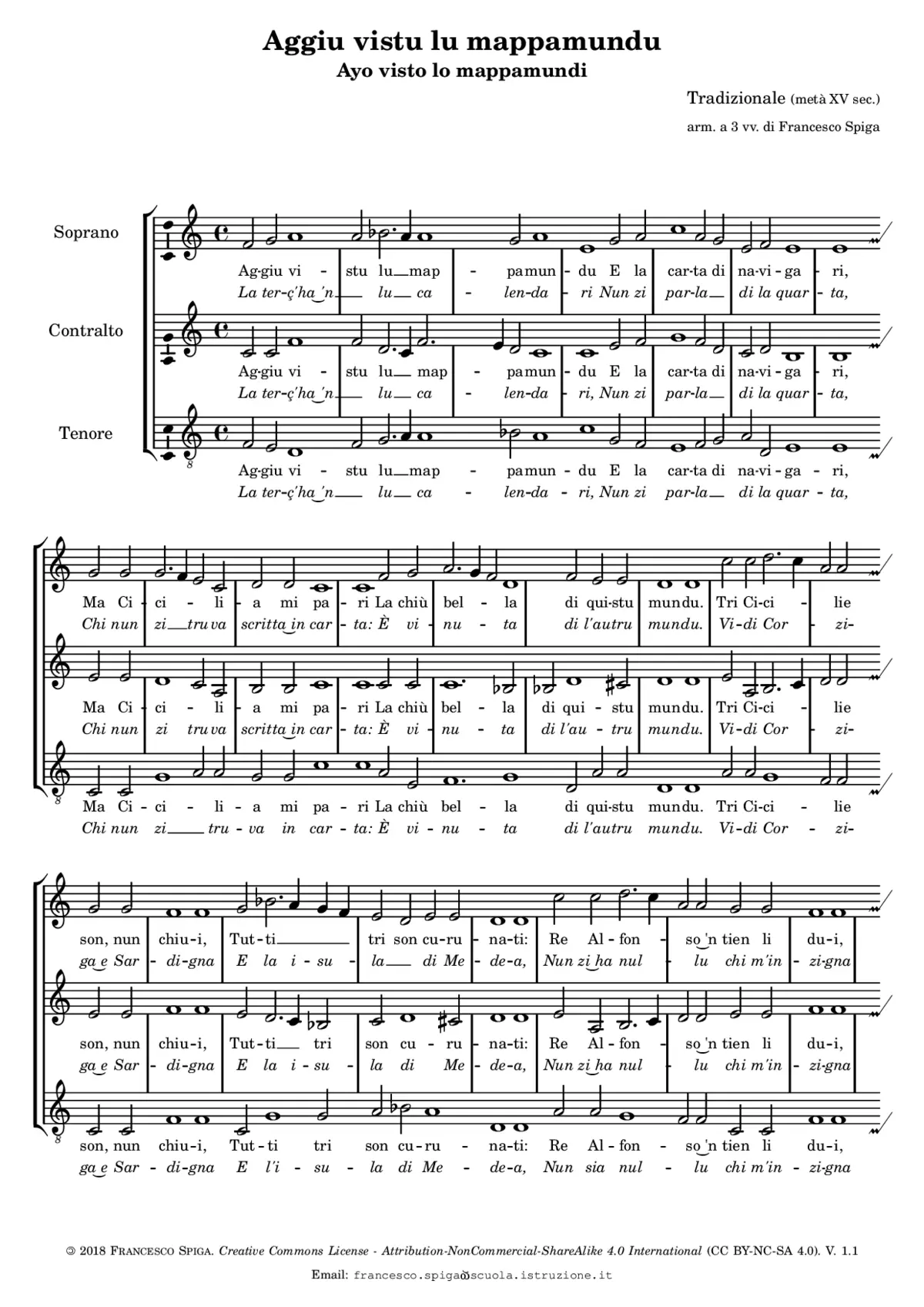 Aggiu vistu lu mappamundu - Page 1