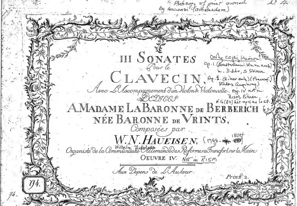 3 Harpsichord Sonatas, Op.4 - Page 1