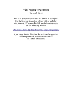 Veni redemptor gentium