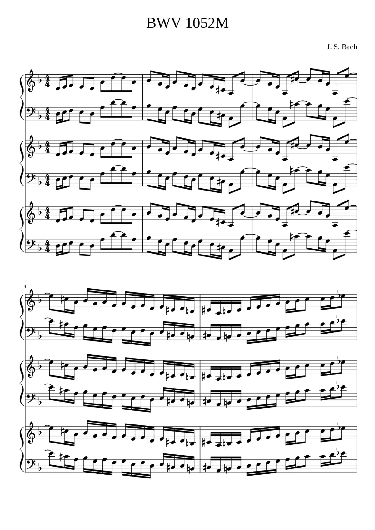 Harpsichord Concerto No.1 in D minor BWV 1052 - Page 1