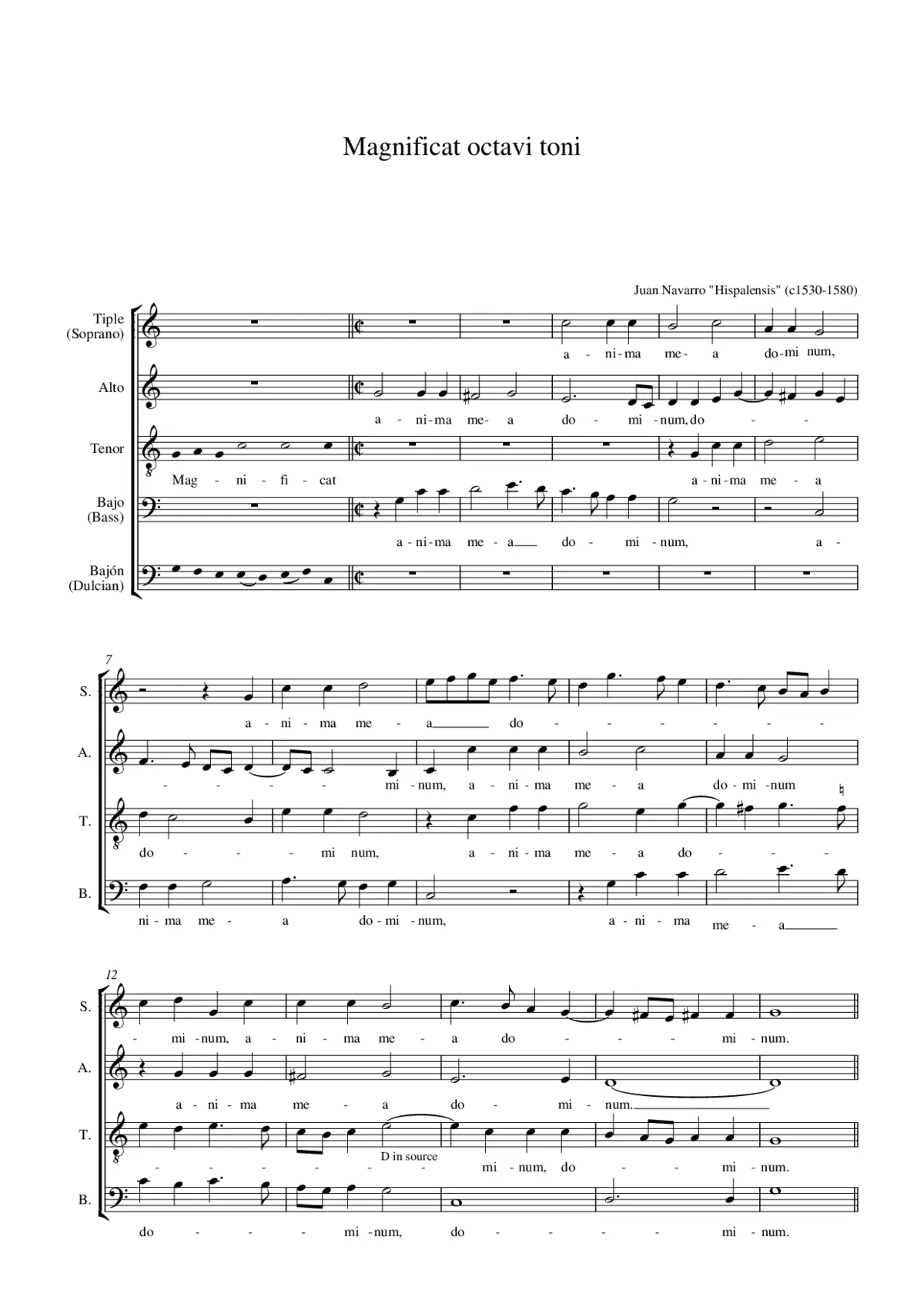 Magnificat octavi toni - Page 1