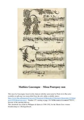 Missa Pourquoy non