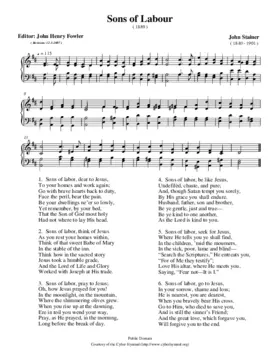 Sons of labour, dear to Jesus