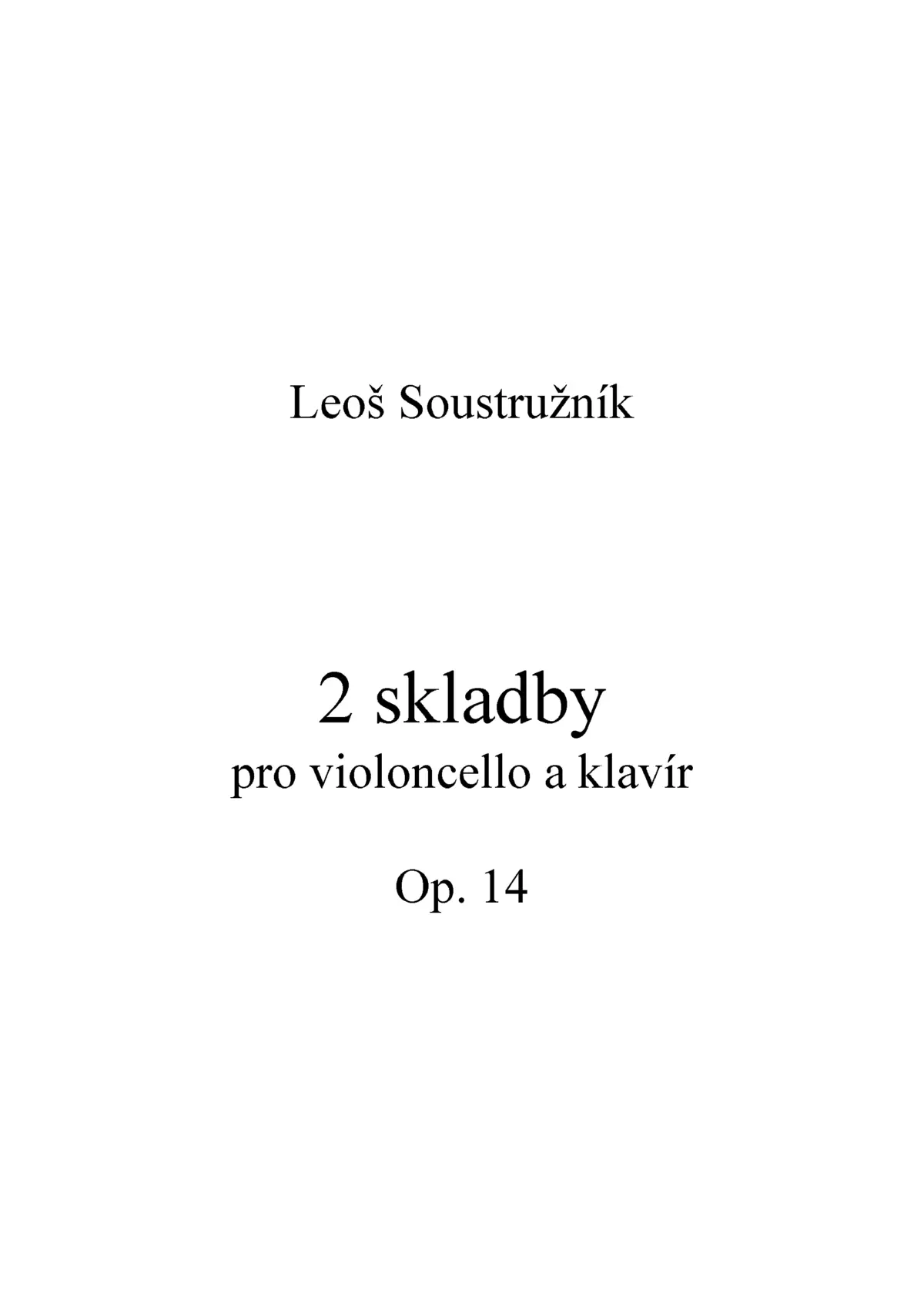 2 Skladby pro violoncello a klavír - Page 1