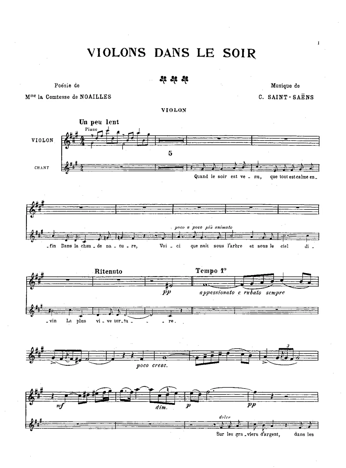 Violons dans le soir - Page 1