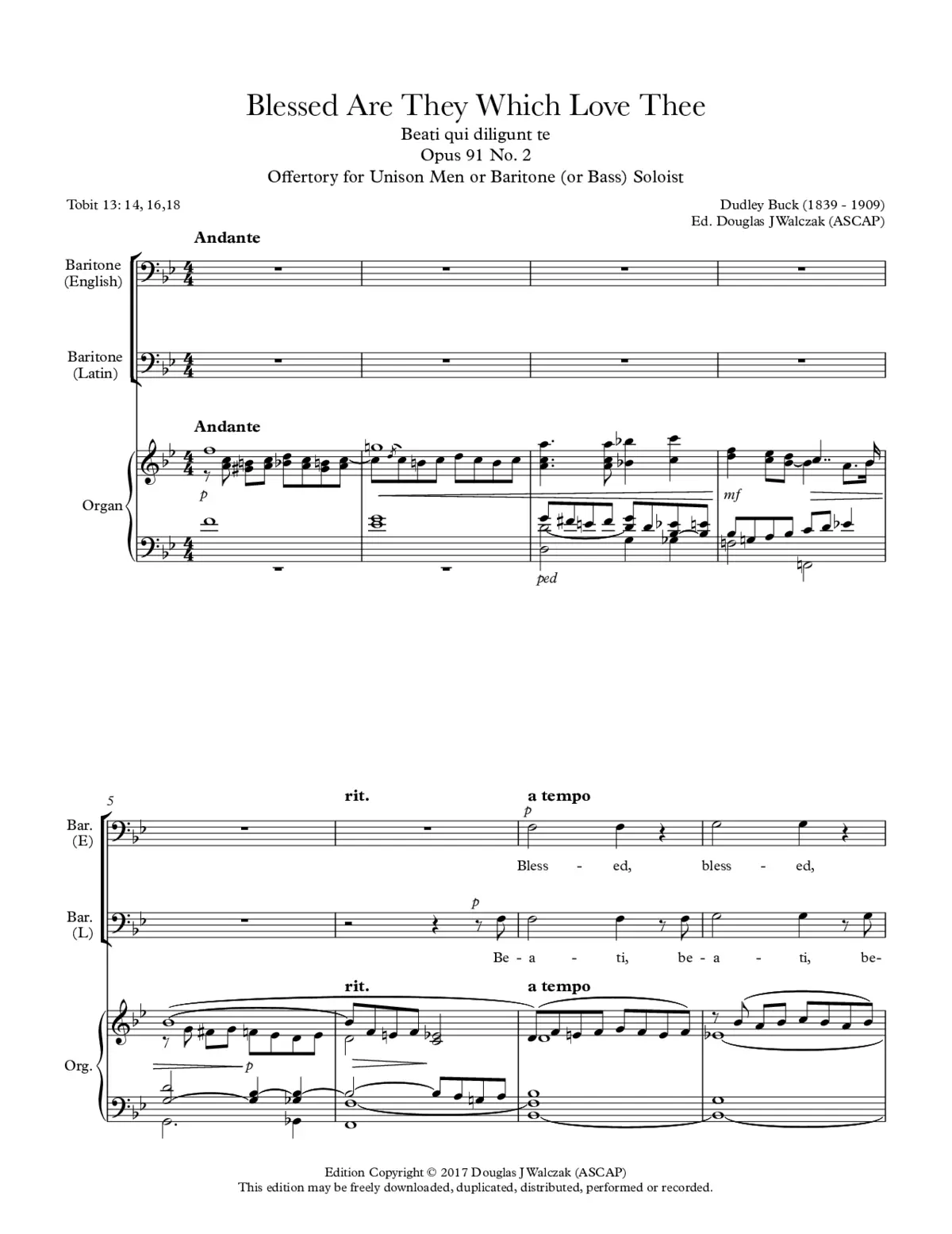 Blessed are they which love thee (Beati qui diligunt te) Op. 91, No. 2 - Page 1