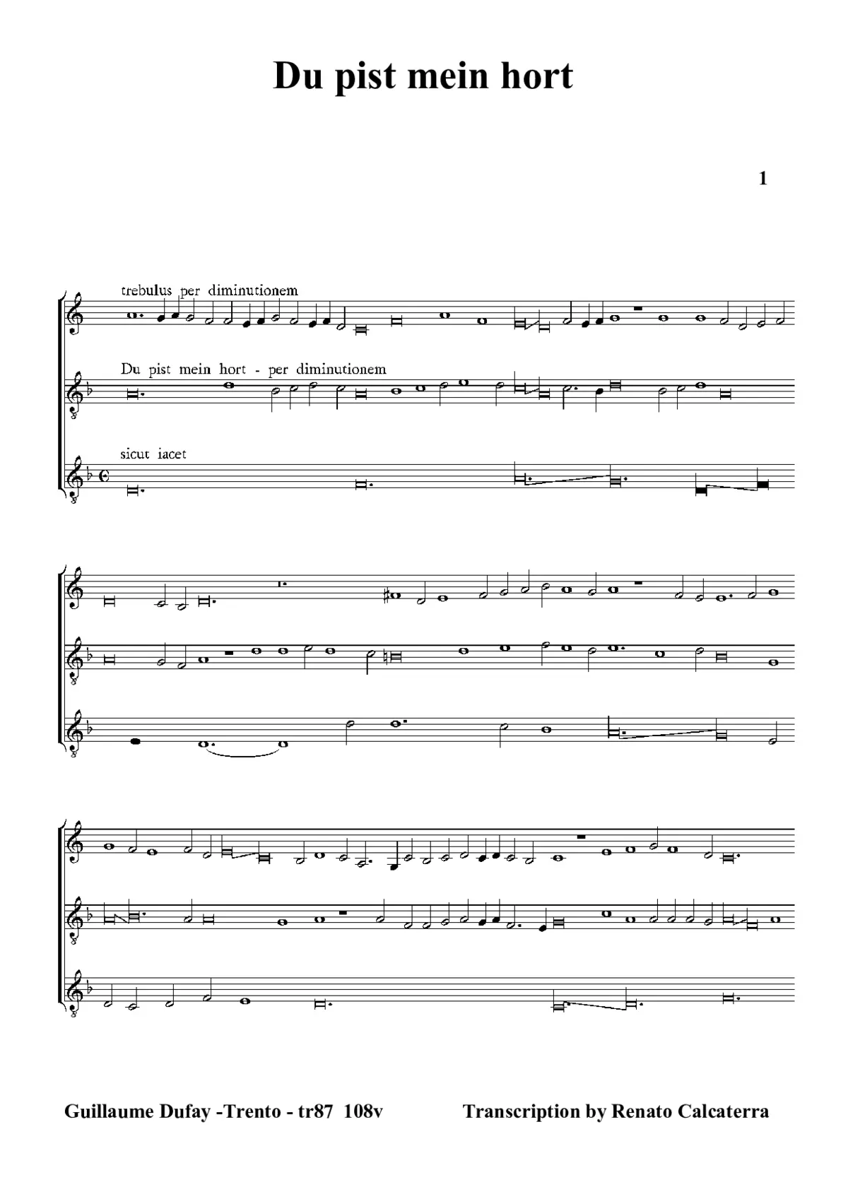 Du pist mein hort - Page 1