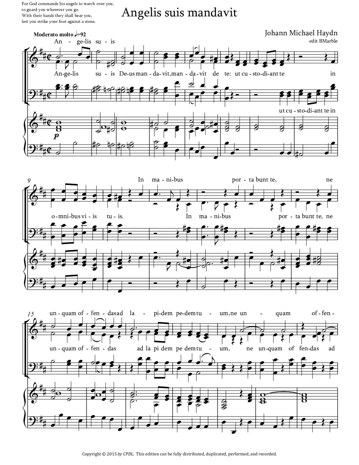 Angelis suis Deus mandavit - Page 1