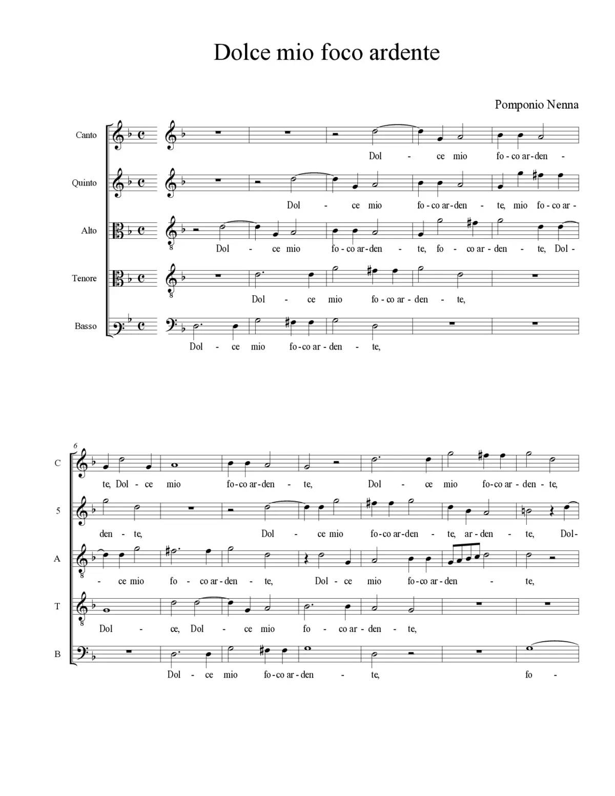 Dolce mio foco ardente - Page 1