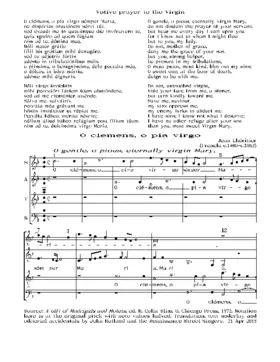 O clemens, o pia Virgo