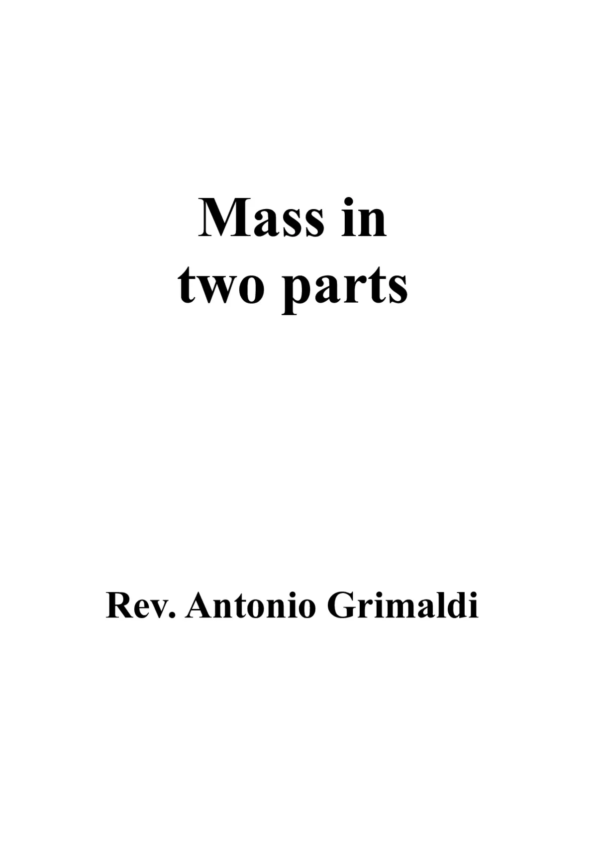 Mass in two parts - Page 1