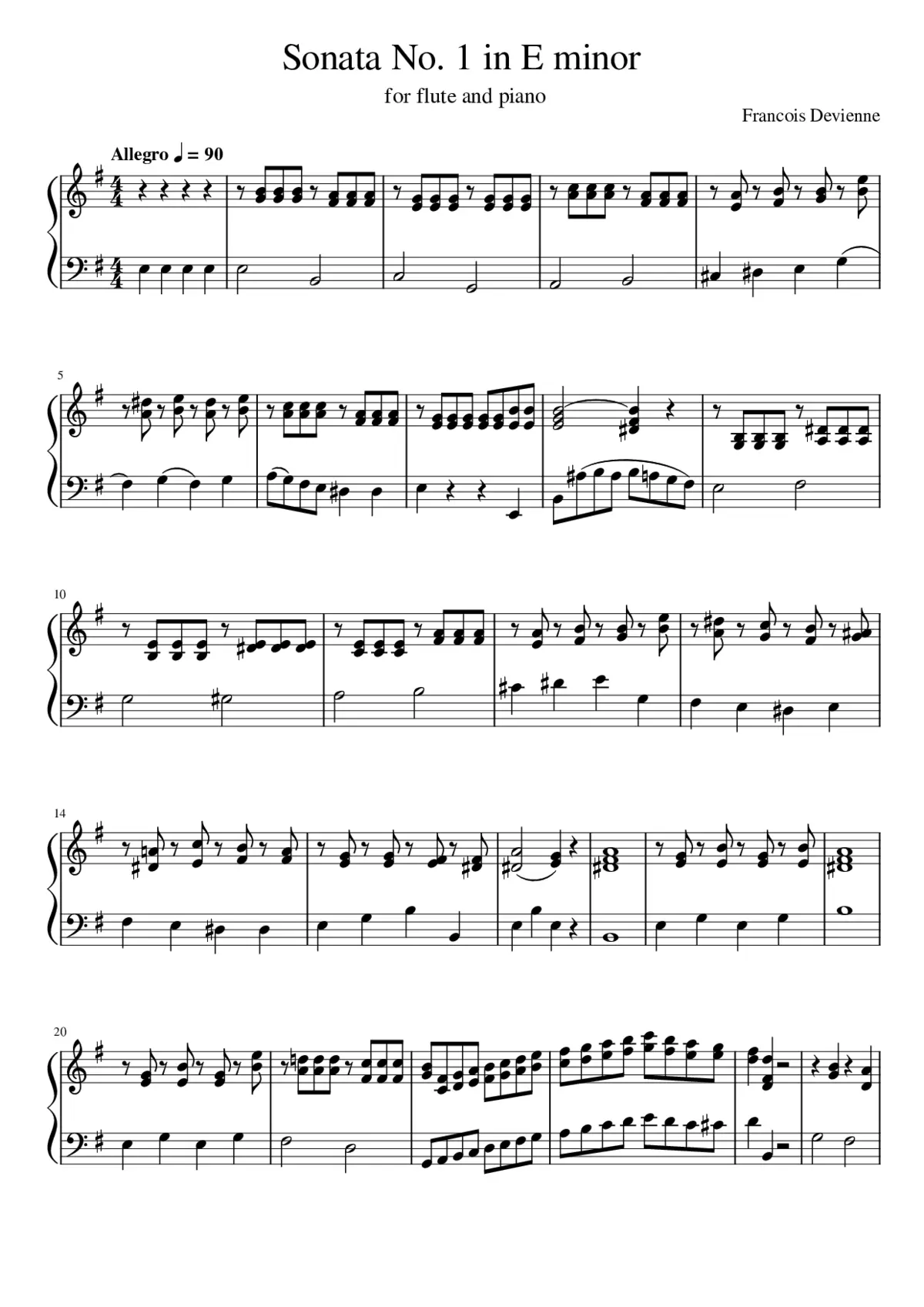 Sonata No. 1 in E minor (Allegro) - Page 1