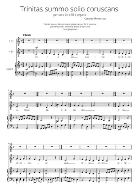 Trinitas summo solio coruscans